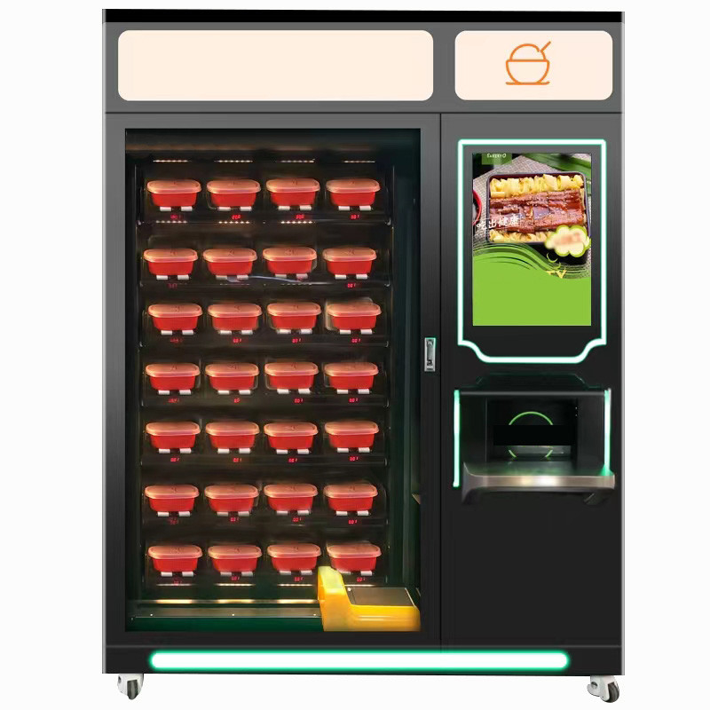 販売のための硬貨によって作動させるケーキ ピザ自動販売機のサラダ野菜の新鮮な果物の食糧ベルトの自動販売機