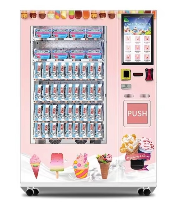 リモコン制御と警報システムを持つ便利なアイスクリーム販売のための全自動自動販売機