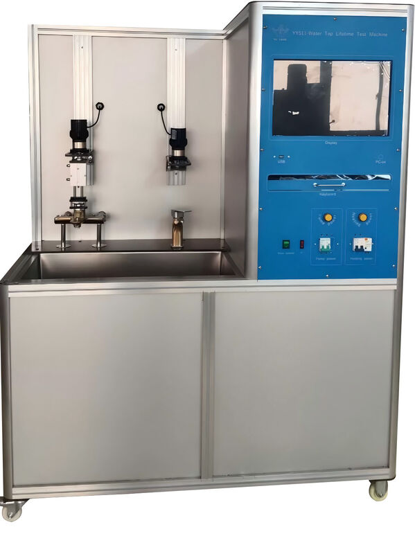 EN817 プロフェッショナル 蛇口スイッチ耐久性試験器,加熱による自動水循環,蛇口耐久性評価のための2ステーション同時試験