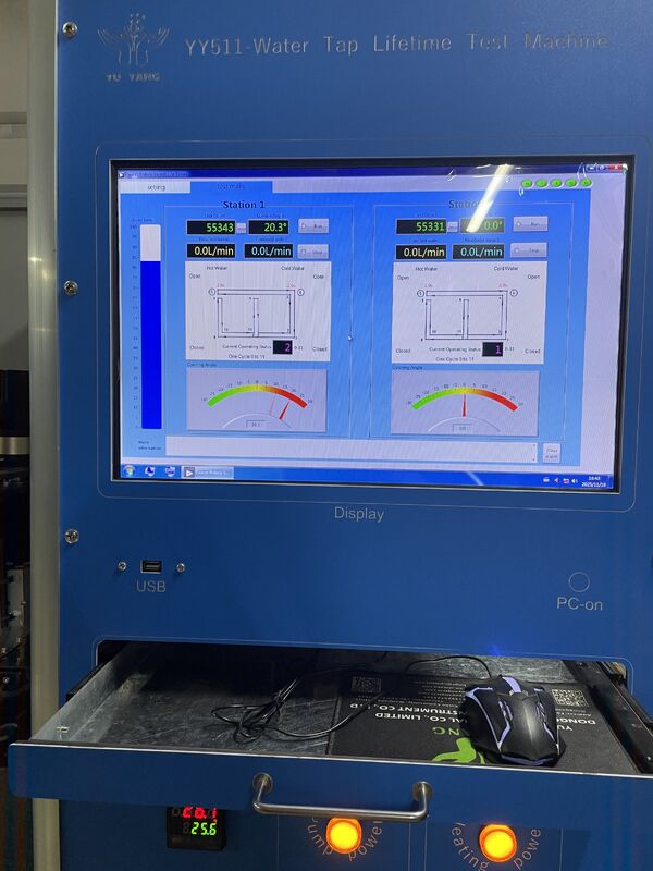 EN817 コンピュータ制御水栓 ライフサイクル試験機 可変速 (0-15/分) およびステンレス鋼構造