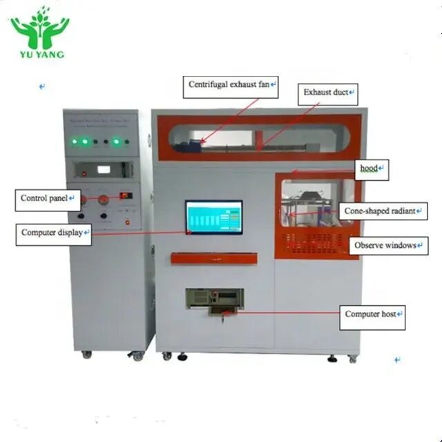 ISO 5660 認証された熱放出率測定およびモジュール式耐火性試験機器用のコーンカロリメーター