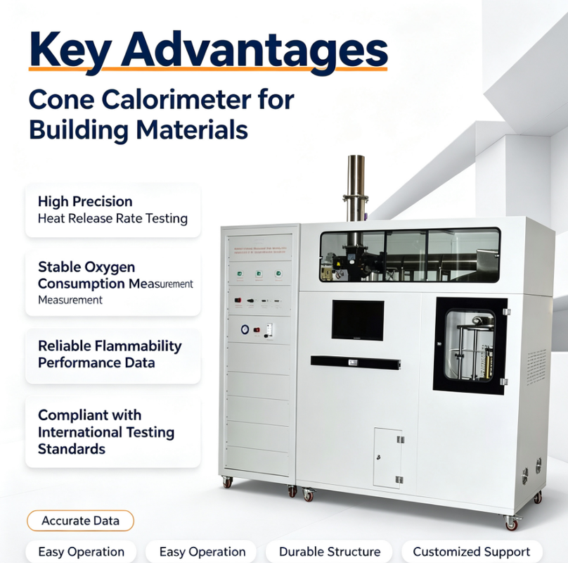 Building Material Cone Calorimeter Heat Release Rate Tester Flame Retardant Material Combustion Flammability Testing Instrument