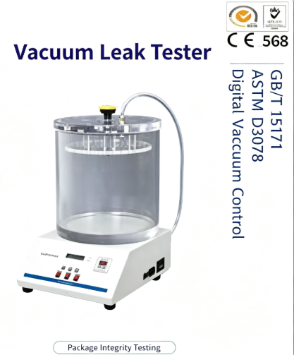 Digital Preset Vacuum Leak Tester with Automatic Compensation and Microcomputer Control for Package Seal Performance Detection