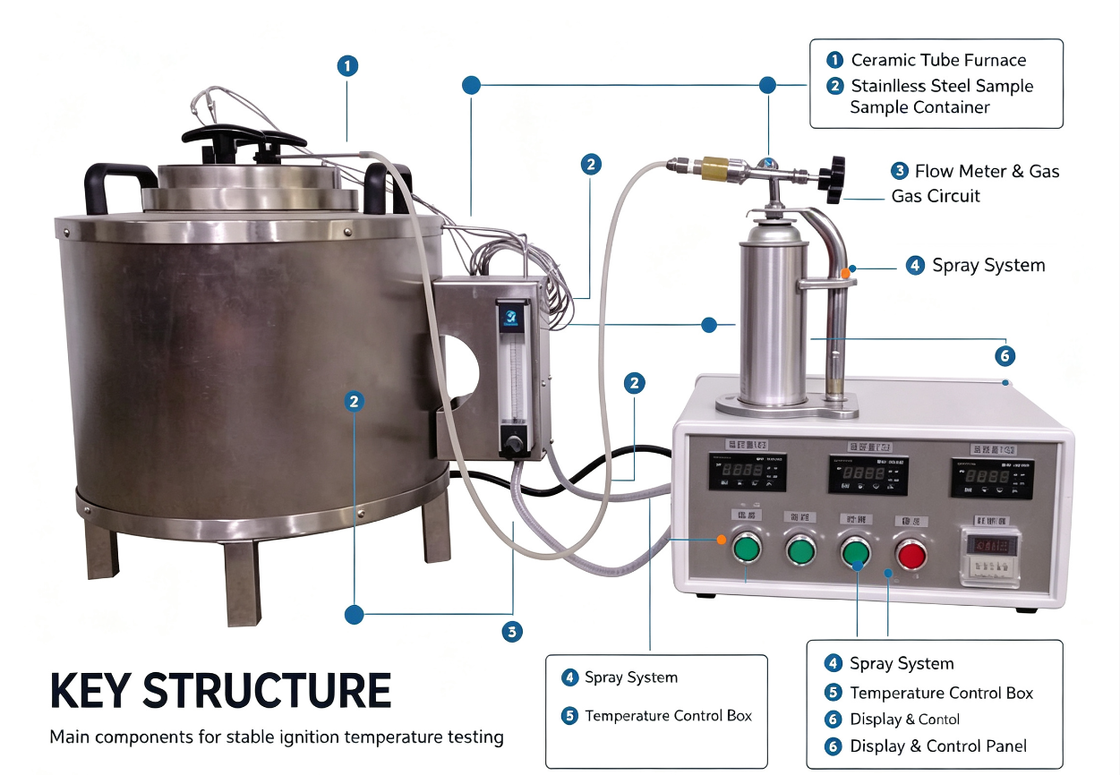 Plastic Ignition Temperature Test Apparatus for Plastic & Composite Materials, ASTM D1929 GB/T9343 ISO871 Flammability Testing Equipment